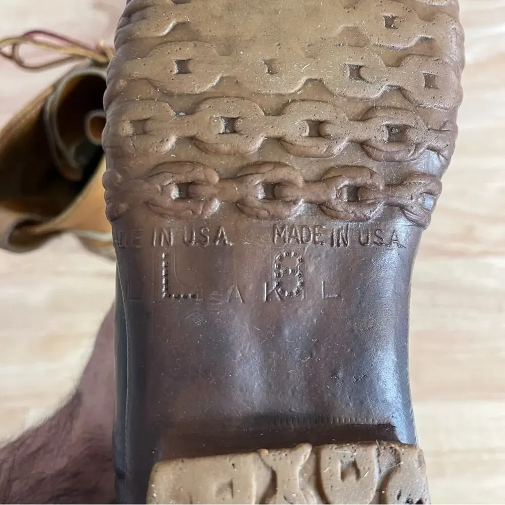 LL Bean Boots Womens 6 Brown Leather Thinsulate Maine Hunting Shoe Duck Vintage